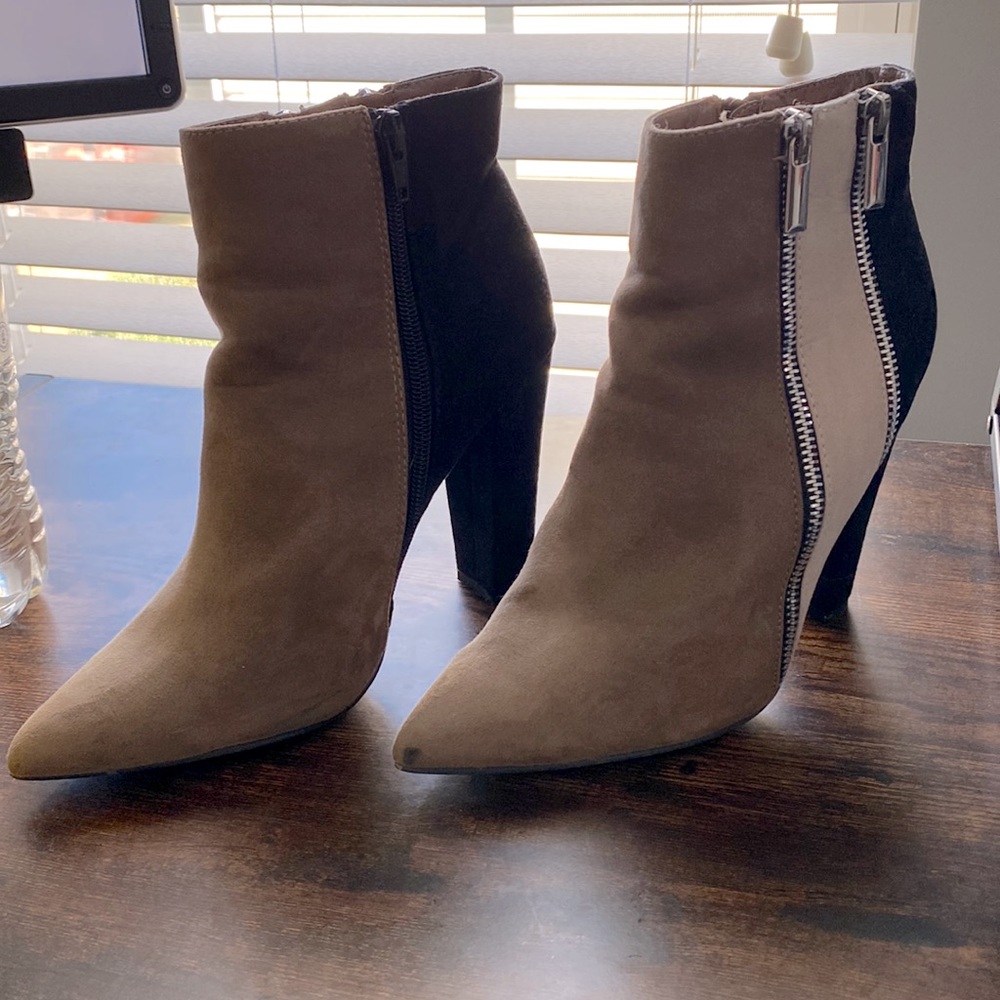 JustFab Suede Heeled Booties
